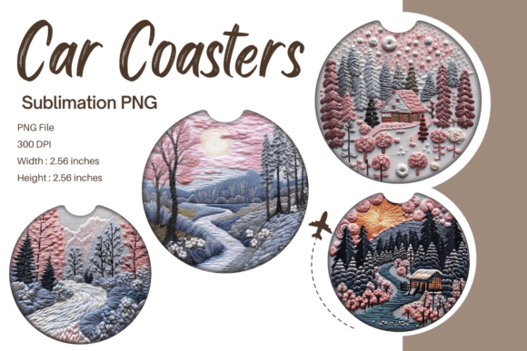 3D Christmas Tree Car Coaster: Graphics & Print Templates