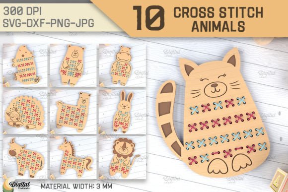 Cross Stitch Animals: Laser Cutting Puzzles