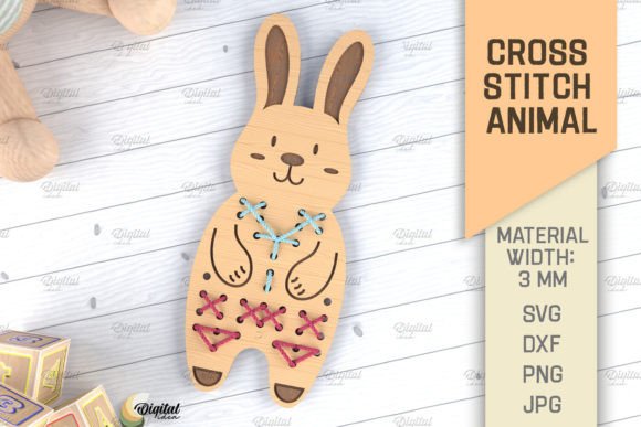 Cross Stitch Animals LaserCut: Bunny SVG Review