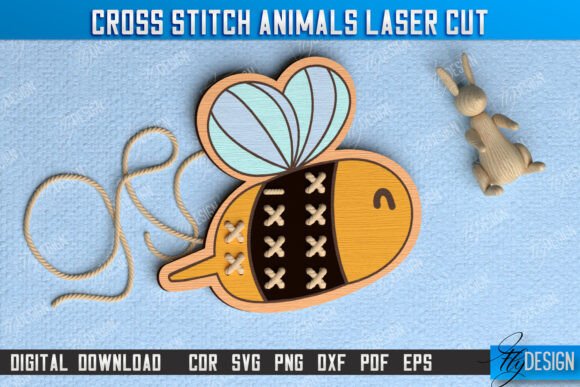 Cross Stitch Bee Montessori Lacing CNC Laser Cutting Other Toys Games
