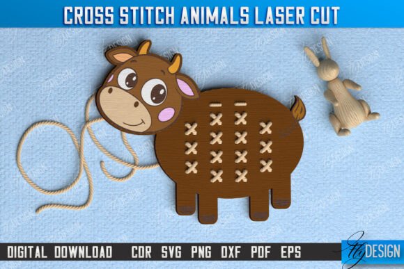 Cross Stitch Cow: Laser Cutting Other Toys Games