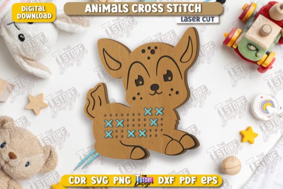Cross Stitch Deer: Laser Cutting for Other Toys Games