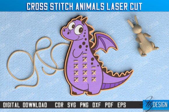 Cross Stitch Dragon Montessori Lacing Laser Cutting Other Toys Games