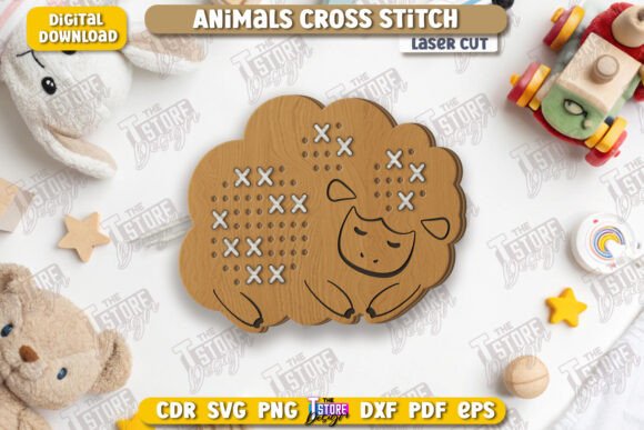 Cross Stitch Sheep Laser Cutting for Other Toys Games