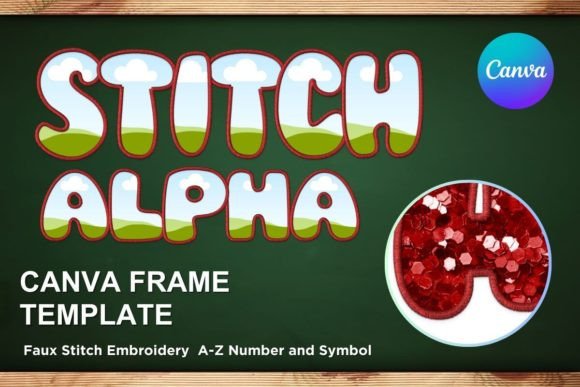 Faux Embroidery Canva Frame Letters 2: Graphics Review