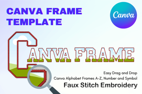 Faux Embroidery Canva Frame Letters: Graphics Review