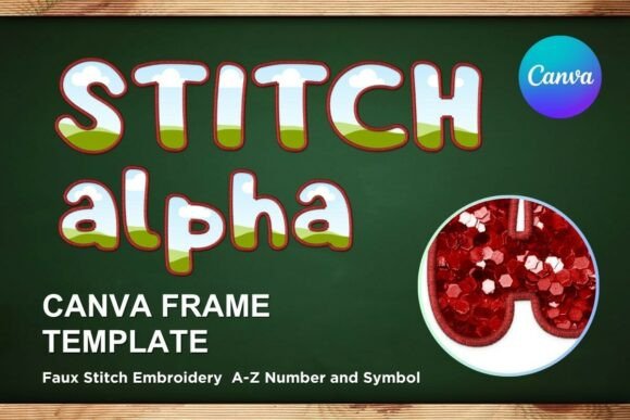 Faux Embroidery Canva Frame Letters: Graphics Review