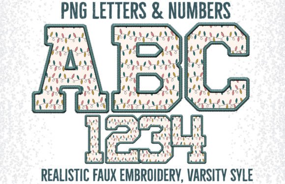 Faux Embroidery Christmas Alpha Set for Crafts & Graphics