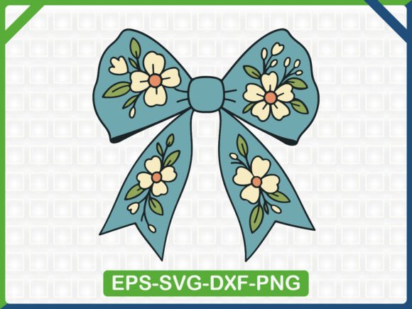 Floral Ribbon Bow Embroidery SVG for T-Shirt Designs and Graphics