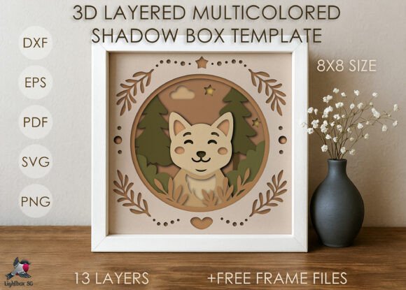 Forest Baby Cat 3D SVG for Shadow Boxes