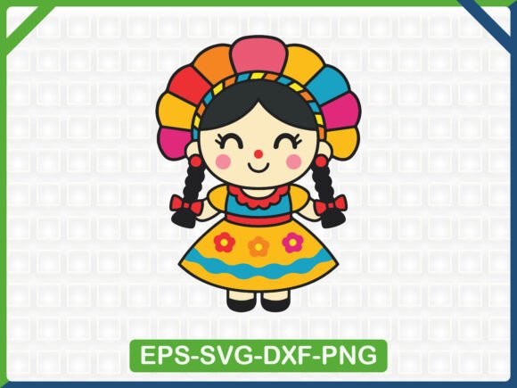 Mexican Folk Doll SVG for T-Shirt Designs & Graphics