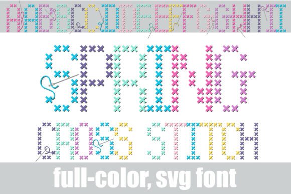 Spring Cross Stitch: A Review of Color Fonts for Bloggers
