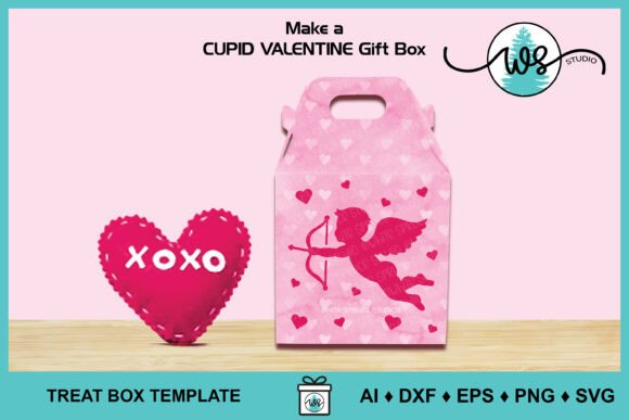 Valentine Cupid Gift Box SVG Template Review